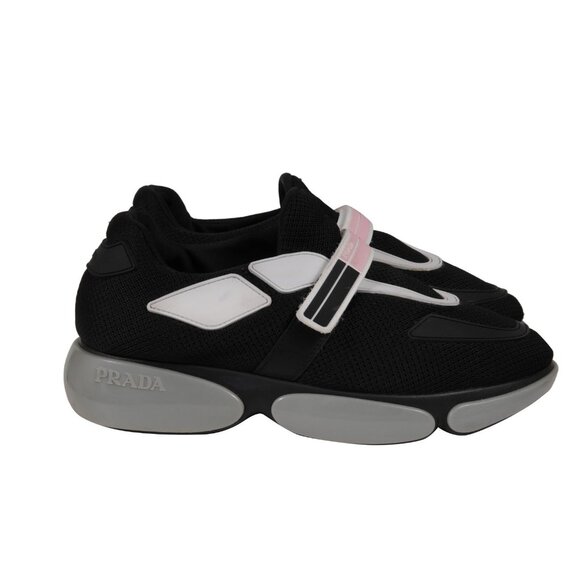Prada Womens Cloudbust Sneakers US 8.5 EU 38.5 Pink Black White Nylon Trainers - Picture 8 of 11